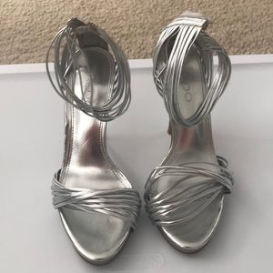 Silver heels, size 38